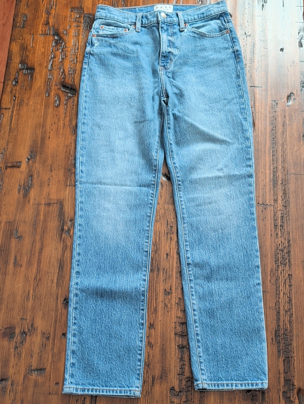 Daze Denim Smarty Pants Light Blue High Rise Slim Straight Jeans Size 26 New